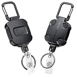 2 Pack ELV Self Retractable ID Badge Holder Key