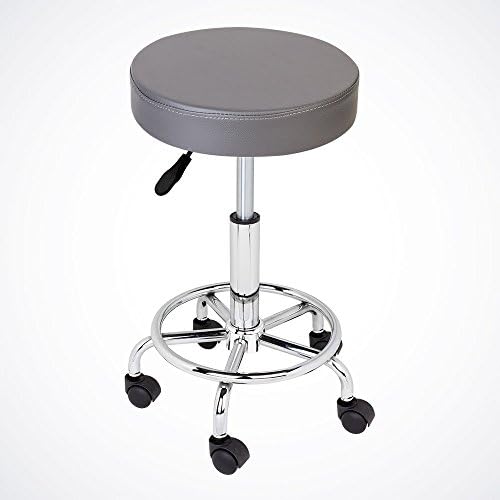 GotHobby Gray Adjustable Tattoo Salon Stool Hydraulic Rolling Chair Facial Massage Spa