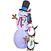 YIHONG 8 Ft Christmas Inflatables Snowman with Penguins Decorations - Blow up Party Decor for Indoor Outdoor Yard with with Color Changing LED Lights