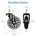 Office Chair Caster Wheels (Set of 5)，SLYPNOS Heavy Duty Replacement PU Chair Wheels, Protect All Floors with Standard Stem Diameter