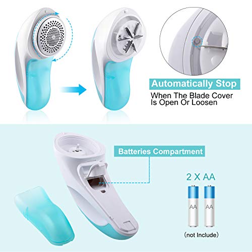 Upgrade Fabric Shaver Sweater Shaver,Lint Clothes Fuzz Remover Defuzzer Trimmer with Large Shaving Head,Adjustable Shave Heights,Better Protection Clothes Carpet, Remove Fluff, Lint Bobbles - Thumbnail 4