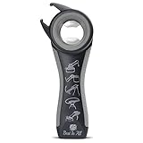 Best Ever Premium 5 in 1 Lids off Jar Opener and Bottle Opener - Save kitchen space from bulky Jar, Bottle and Can Openers with this one awesome gadget from Best In All (Black)