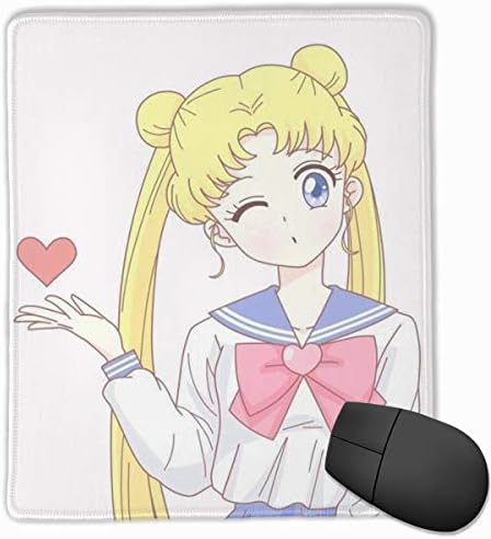 Gaming Mouse Pad- Trendy Sailor Moon Print Extended Mouse Mat with Stitched Edges and Non Slip Rubber Base