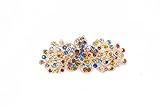 Yeshan Women Rhinestone Crystal beaded Flower Pattern Hair Barrettes Clips