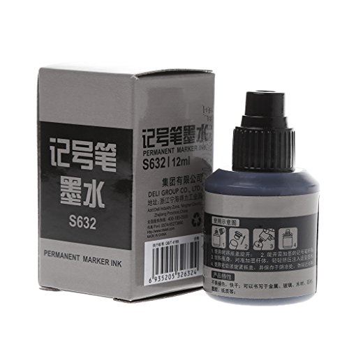 Lvyuanda 12ml Permanent Marker Refill Ink Permanent for Marker Pen Black Red Blue