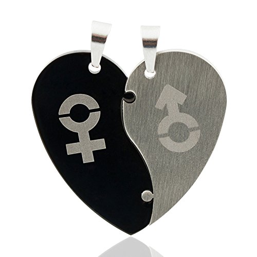 Cuff-Daddy Interlocking Heart Stainless Steel Puzzle Pendant by Cuff-Daddy