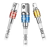 Power Hand Tools,Drill Bits Set,Impact Driver Bit Set,3Pcs1/4"3/8"1/2"Hex Shank Bit Square Nut Driver Set Power Drill Cordless Impact Sockets Bit Set Adapter,Socket Wrench Set Ratchet Extension