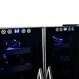 AKDY&reg; 32 Bottle Dual Zone Thermoelectric Freestanding Wine Cooler Cellar Chiller Double Door Refrigerator Fridge Quiet Operation
