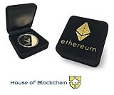 Gold Ethereum Coin w/ Showcase Box: Limited Edition Collector Set | Physical Gold Coin with Crypto Coin Display Case | Cryptocurrency Coin With Realistic Details | Great Desk Home Gift Idea HODL Fans