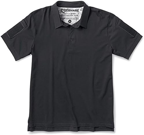 Cannae Short Sleeve Professional Operator Cotton Polo, Black, Small