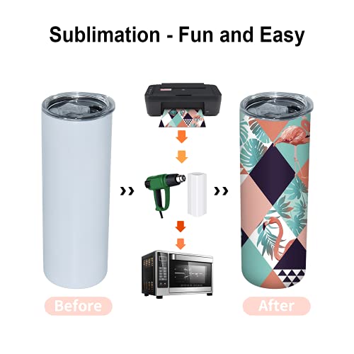 AGH UV Color Changing Sublimation Tumblers Blanks Straight Skinny 20oz