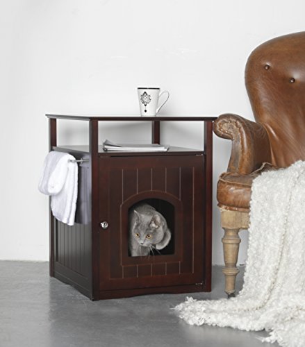 Merry Pet Cat Washroom/Night Stand Pet House, Espresso - MPS007