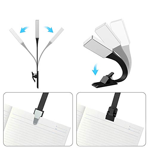 LED Reading Light,Clip on Book Light for Reading in Bed,Soft Light Eye-Care USB Rechargeable Reading Lamp,3-Level Brightness Flexible Bookmark Light for Book, Kids, Bookworms,Readers