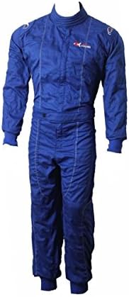 PM Sports Adult One Piece Suits Poly Cotton, Blue, Large