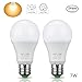 Dusk to Dawn Light Bulb,HAIMI TREE 7W E26/E27 Smart Dusk to Dawn LED Bulb with Auto on/off Indoor/Outdoor LED Sensor Lighting Lamp for Porch Hallway Patio Garage(2 Pack)