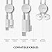 elago Cable Management Buttons - Desk Organizers, Desk Accessories, Cable Clips, Cord Organizer, Office, Home Office, 2 Cable Holding Slots, Flexible TPU, Cable Tie Included (7pcs) (White)
