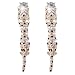 EVER FAITH® Stunning Leopard TearDrop Dangle Earrings Clear Austrian Crystal Black Enamel