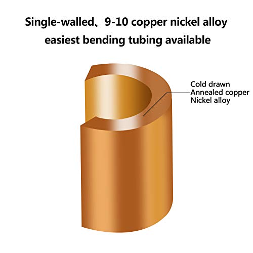 25 Ft. of 3/16 in Copper-Nickel Coil Brake Line Flexible, Easy to Bend Replacement Tubing Kit (Includes 16 Fittings) -Inverted Flare, SAE Thread