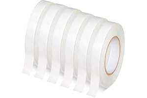 HEYSTYLE Double Sided Tape for Crafts 0.4in x 98ft (10mm x 30m) - 6 Rolls, Tear-by-Hand, for Arts, Photography, Gifts Box, Sc