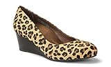 Vionic With Orthaheel Womens Antonia Mid Wedge Pump Shoes, Tan Leopard, US 9
