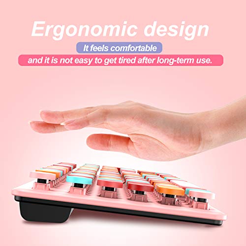 Wireless Keyboard and Mouse Combos,Typewriter Flexible Keys FullSized