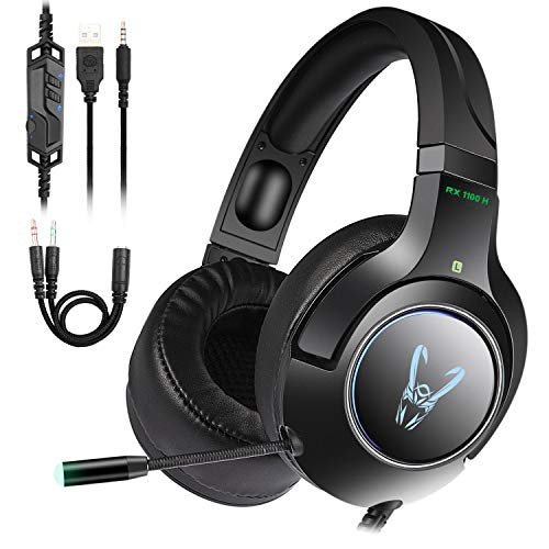 Woxter-Stinger-RX-1100-H-Auriculares-Gaming-Profesionales-LedGiratorios-con-microfono-para-PS4PCXbox-OneSwitchReduccion-de-RuidoDiadema-AjustableMicrofono-omnidireccional-y-Adaptador-2-en-1
