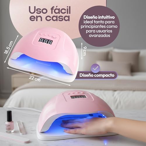 150W Semi-Permanent Nail Lamp, UV LED Nail Lamp with 36 LEDs, Professional Nail Dryer with Automatic Sensor, 4 Timers and LCD Display