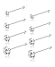 Sllaiss 8Pcs 22G Sterling Silver Nose Rings Studs Round Crystal Nose Body Piercing Jewelry 1.5mm 2mm 2.5mm 3mm