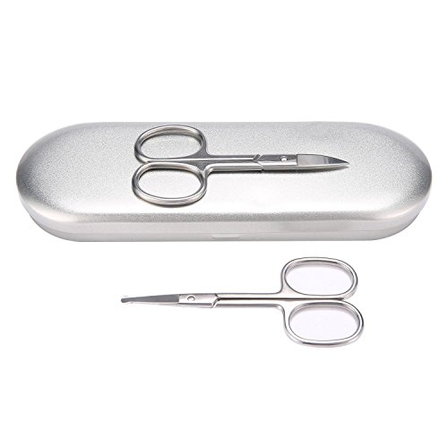 Nose Hair Scissors Beard Eyebrow Trimmer Mustache Scissors Stainless Steel Set with Storage Box