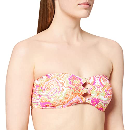 Seafolly Summer Chintz Bandeau Bra Parte de Arriba de Bikini, Multicolor (Chaloupe Cantaloupe), 100B (Talla del Fabricante: 16) para Mujer