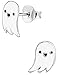 Hypoallergenic Sterling Silver Halloween Jewelry Ghost Stud Earrings for Kids (Nickel Free)