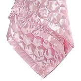 Heavens Cuddles Quilted Satin Baby Blanket 48"x36" (Pink)