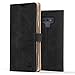 Snakehive Galaxy Note 9 Vintage Wallet || Genuine Leather Wallet Phone Case || Real Leather with Viewing Stand & 3 Card Holder || Flip Folio Cover with Card Slot (Black)