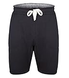 Mlight Men's Causal Cotton Elastic Waistband Gym Sports Shorts With Pockets(Black,M)