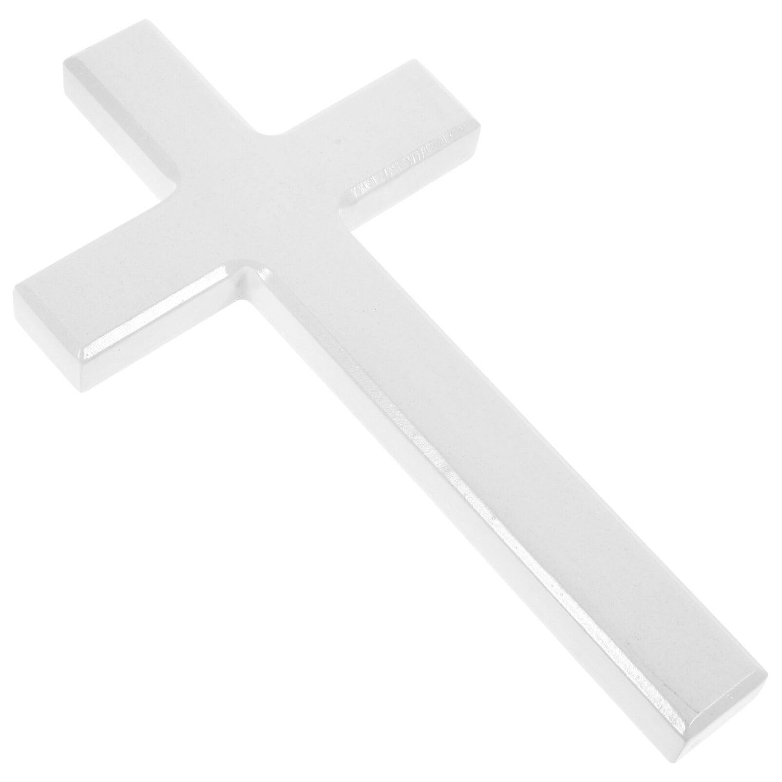 DEARMAMY Cross Catholic Home Decor Rustic Wood Crucifix Large Crucifix Wall Hanging Wood Standing Altar Decoration Ornament Christian Crucifix Wall Decor Very Sculpture Rural Wooden White