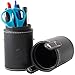 Makeup Brush Holder by The Aurora Collections, Compact Design Serves Multiple Needs - Travel Jewelry Case, Pencil Case or Holder, and Toiletry Bag - Hard Leather Cup for Protection!
