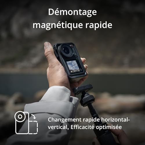 Bundle DJI Osmo Action 4 Essentiel - Caméra d’Action étanche 4K/120 IPS avec capteur 1/1,3 Pouce, des Images saisissantes en Basse lumière, des Couleurs D-Log M 10 Bits, Batterie 1 770 mAh prolongée