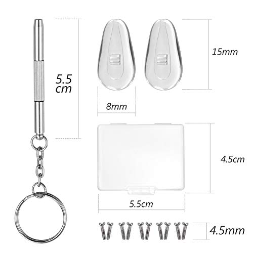 image for YR 15mm Soft Silicone Air Chamber Eyeglass Nose Pads, Eyeglass Repair 
