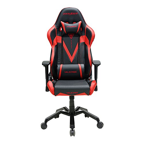 DXRacer Valkyrie Series OH/VB03/NR Racing Seat Office Chair Gaming Ergonomic Adjustable Computer Chair with - Included Head and Lumbar Support Pillows (Black/Red)