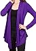 [DRSKIN] Women's Open - Front Long Sleeve Knit Cardigan (2XL, Purple)