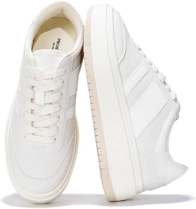 Photo 1 of ** USDED/DIRTY**  Project Cloud Platform Sneakers for Women - Lightweight Memory Foam Insole Womens Sneakers - Non-Slip Fashion Sneakers for Women Footwear - Women's Fashion Platform Shoes (Nita, Nude, 7.5)