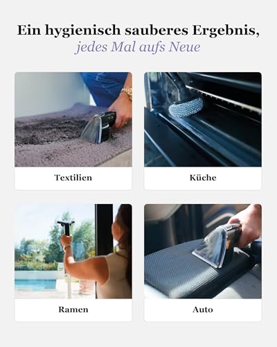 Motionflow PRO Carpet Cleaner with Steam Function - 1700 W Steam Brush, Upholstery Cleaner for Carpets, Upholstery Furniture and Car Seats and Much More, Wet Vacuum Cleaner with Self-Cleaning, Steam Cleaner for Everything