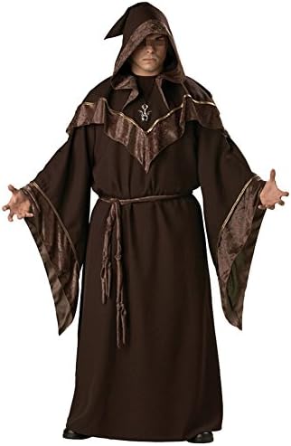 Friar Priest Hooded Costume Adult Religious Godfather Wizard Robe Cosplay