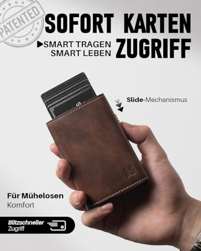 MYSHION Men's Wallet with Coin Compartment & RFID Protection, Smart Wallet with Viewing Window, Men's Wallet with 6 Card Slots for up to 11 Cards (Brown)