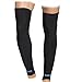 ASOONYUM Full Leg Compression Sleeve 1 Pair Footless Compression Socks for Women Men Basketball Running Football Cycling Sport Workout UV Protection Black