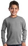 Port & Company Youth Long Sleeve Essential T-Shirt, Athletic Heather, Small