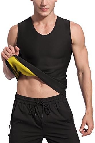 LYTOPTOP Men's Waist Trainer Sweat Sauna Vest, Neoprene Hot Body Shaper Tank Top for Weight Loss Compression Workout Shirt,Slimming Corset Shapewear Thermo Sauna Suits Accelerate Fat Burner Black