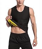 LYTOPTOP Men's Waist Trainer Sweat Sauna Vest, Neoprene Hot Body Shaper Tank Top for Weight Loss Compression Workout Shirt,Slimming Corset Shapewear Thermo Sauna Suits Accelerate Fat Burner Black