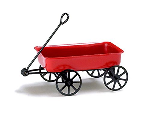 International Miniatures by ClassicsDollhouse Miniature Large Red Wagon in Painted Metal