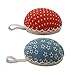 Chris.W Fabric Coated Wrist Wearable Sewing Pin Cushions Needles Pincushions for Handy Needlework DIY Craft, Pack of 2(Red Dot + Blue Flower)